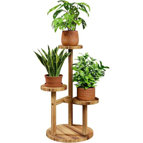 Étagère Plante à 3 Niveaux, Porte Plante Intérieur Extérieur, Support Plante, Meuble Plante pour Fleurs, Terrasse, Jardin, Balcon, Salon.