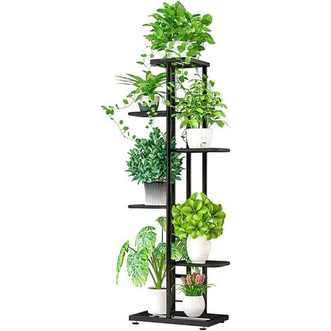 étagère plante Étagère de rangement, à 6 niveaux , en métal, pour pots de fleurs, étagère d'angle pour jardinières de balcon-