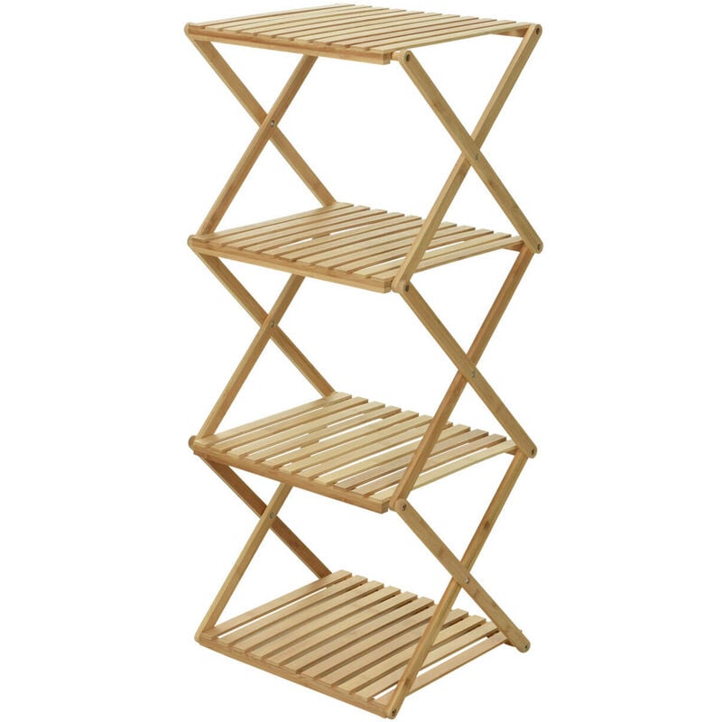 Home Styling - tagère en bambou pour la salle de bain, 4 niveaux, 40 x 45 x 75 cm