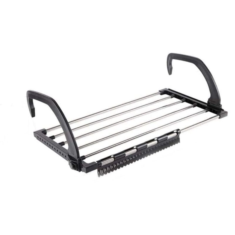 Étagère pliante multifonctionnelle pour balcon avec plusieurs crochets réglables, étagère de rangement extérieure pour les sous-vêtements, les