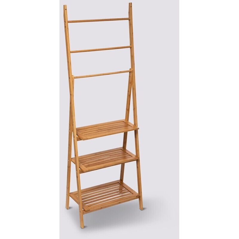 Etagère porte serviette en bambou