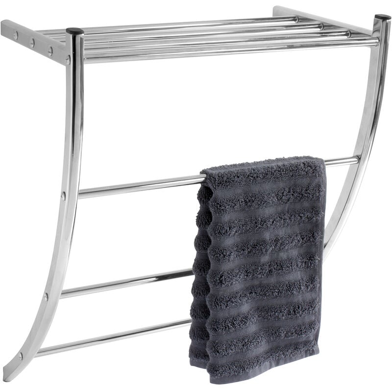 Gelco Design - Etagère porte-serviette mural steel métal chrome