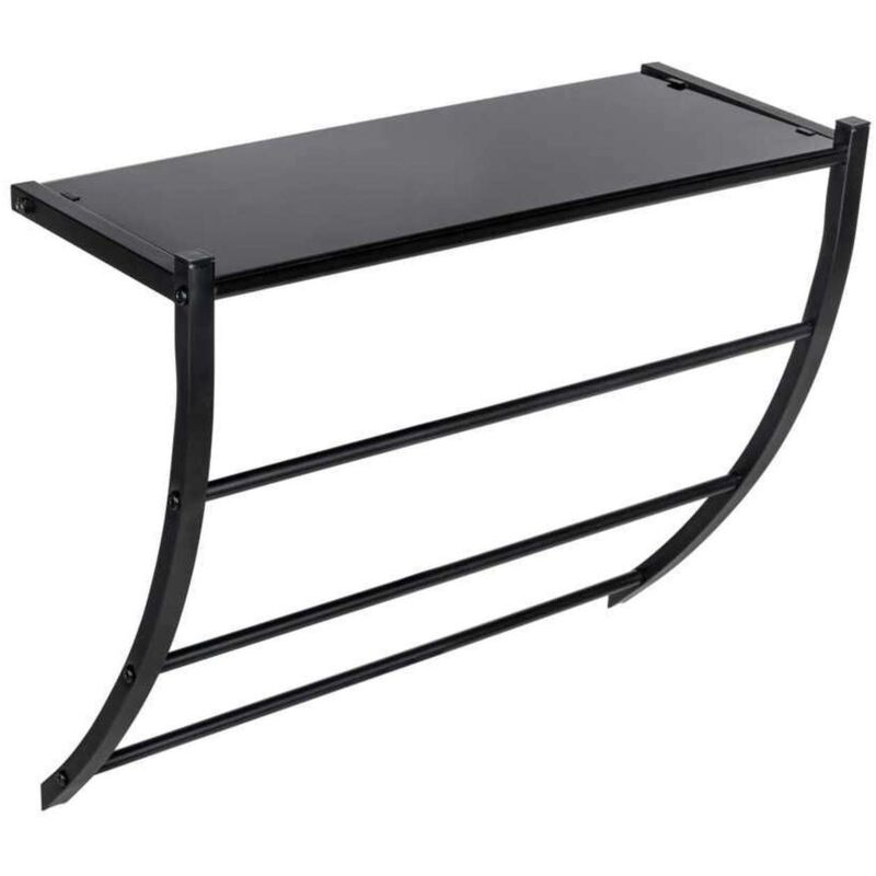 Tagère porte-serviettes avec tablette en verre