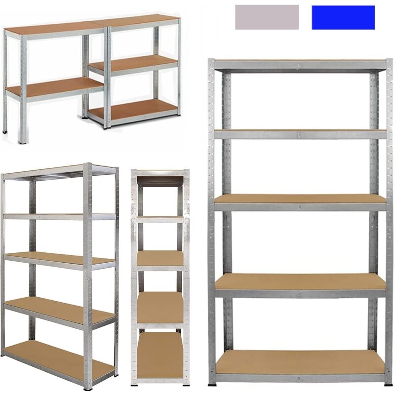Lucn - tagère pour Charges Lourdes, 200 x 100 x 50 cm, galvanisée, étagère de Rangement, étagère de Cave, étagère en métal, Charge jusqu'à 875 kg, 5