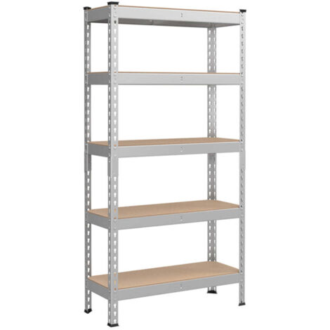 Étagère pour charges lourdes étagère de rangement étagère de cuisine 5 niveaux 30 x 75 x 150 cm capacité de charge 875 kg pour cave garage bureau gris