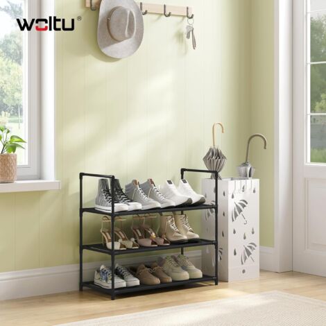 Étagère pour Chaussures WOLTU, Rangement de Chaussures à 3 Niveaux, Étroit, 61x28x55cm, Noir