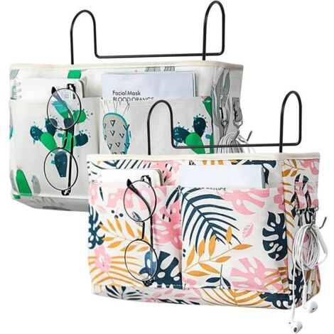 Etagère pour lit Mezzanine, 2PCS Tablette lit Mezzanine avec Crochets, Organisateur de lit de dortoir Caddy Support de Rangement