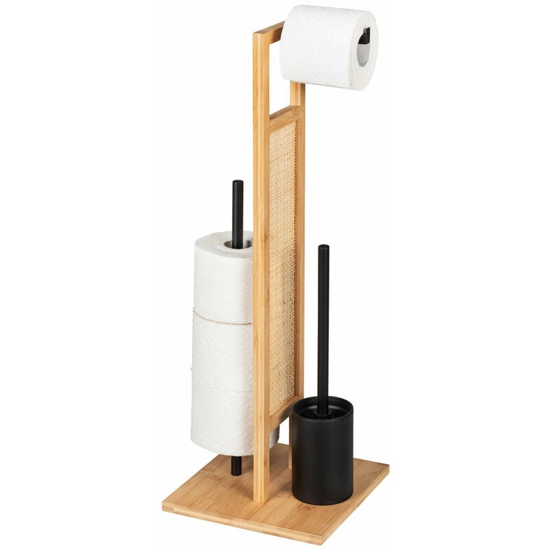 Tagère pour papier toilette et brosse wc rivalta, 3 en 1, bambou Wenko