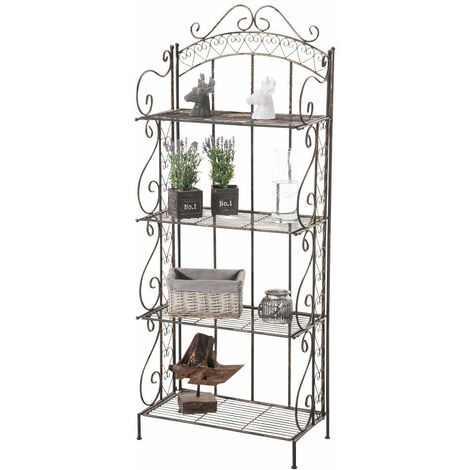 Etagère pour plantes 4 niveaux en fer 153x61x33 cm bronze vieilli ETA10019