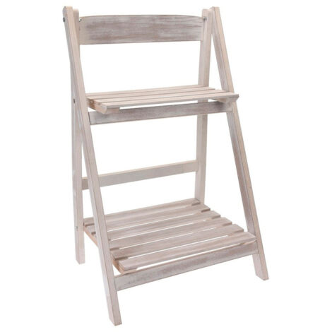 Étagère pour plantes en bois blanc 32x40x65 cm - talla