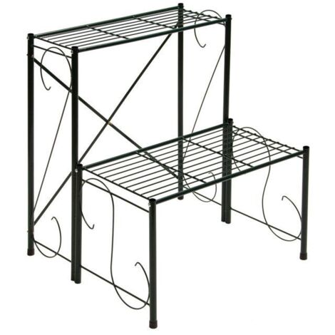 Étagère pour plantes en métal 2 niveaux