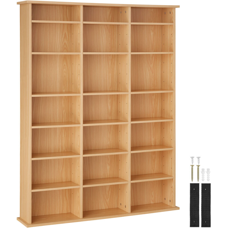 Tectake - tagère dvd cd aspect bois pour jusqu'à 840