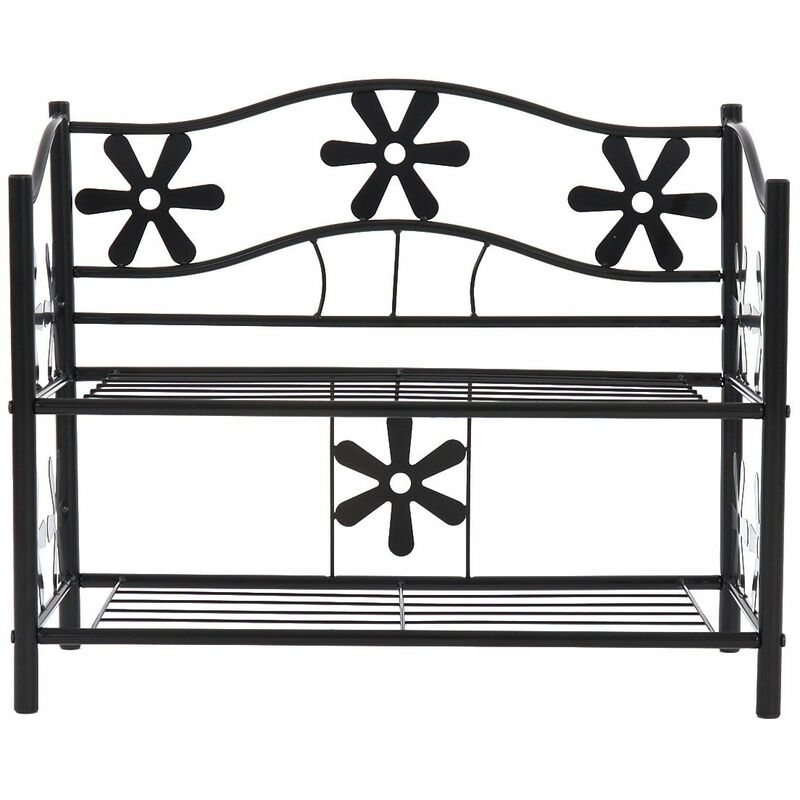 Décoshop26 - tagère range-chaussures en métal 2 niveaux ETA04020