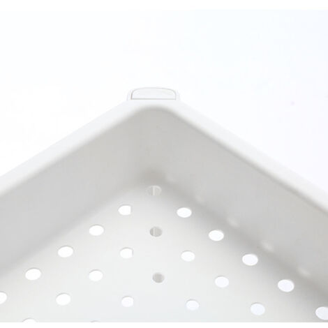 Étagère rangement 2 niveaux salle bain avec trou d'évacuation, sur pied gain de place multifonction stable, idéale pour salle bain, cuisine, articles toilette