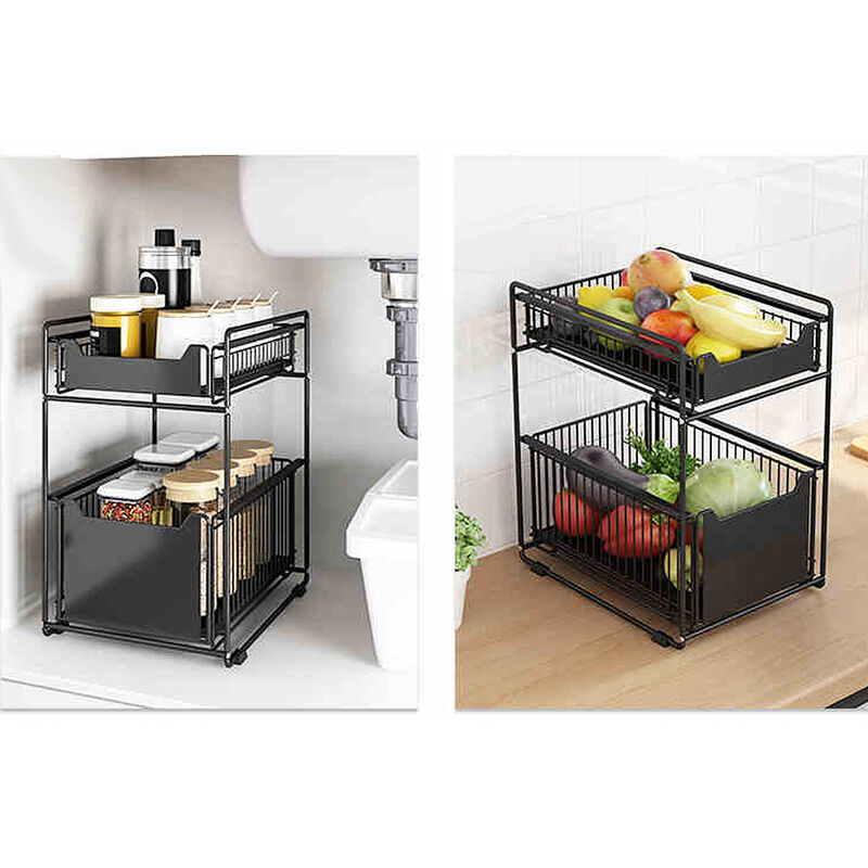 Étagère Rangement Cuisine,37.4 x 26.5 x 44 cm,noir
