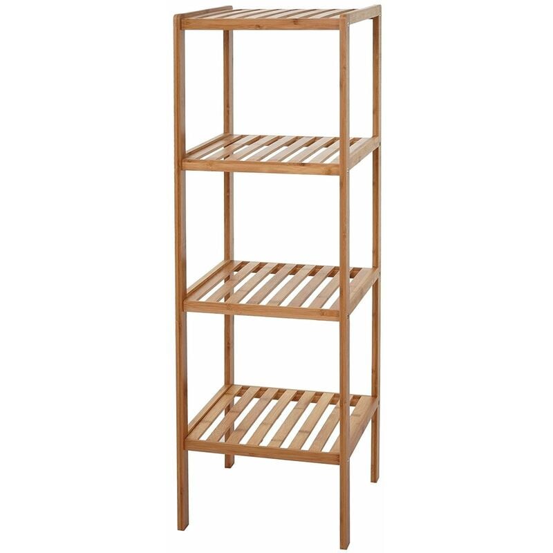 Étagère rangement salle de bain en bambou 4 niveaux SDB04020