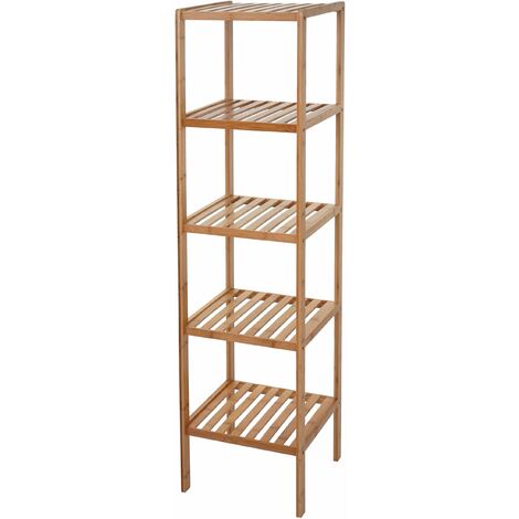 Étagère rangement salle de bain en bambou 5 niveaux SDB04025