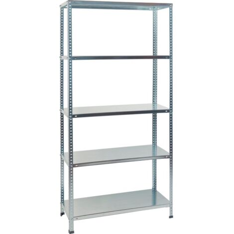 Etagère rayonnage galvanisée 5 tablettes – Charge 70 kg/tablette – Dimensions 90 x 180 x 30 cm – Pour espaces de stockage professionnels
