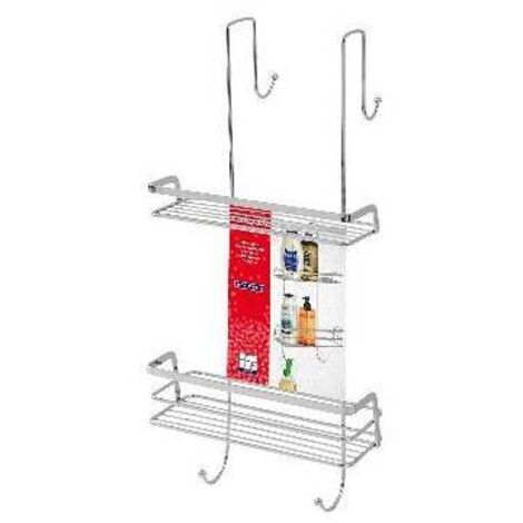 étagère rectangulaire 2 étagères avec crochet de douche