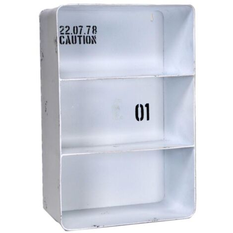 Étagère rectangulaire en métal bristol blanc 3 étagères cm29,5x15h45