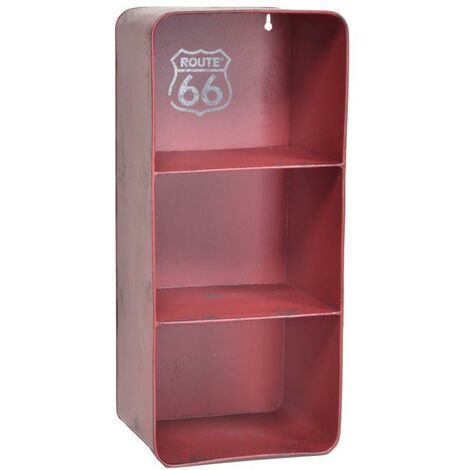 Étagère rectangulaire en métal bristol rouge 3 étagères cm19,5x15h44,5