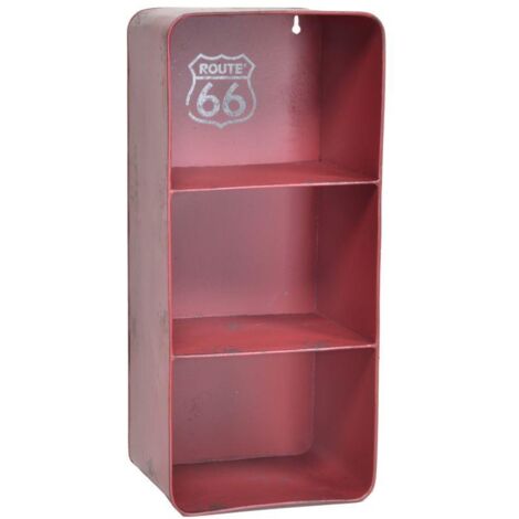 Étagère rectangulaire en métal bristol rouge 3 étagères cm19,5x15h44,5