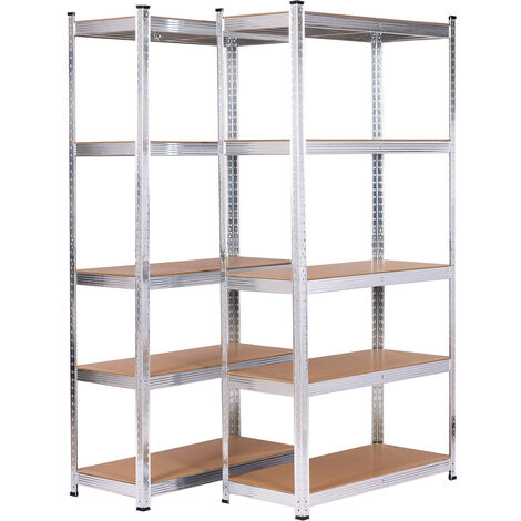 Étagère réglable 5 niveaux 90x40x180 cm – Acier galvanisé – Charge lourde 875 kg – MDF super résistant – Modulaire – Catter House