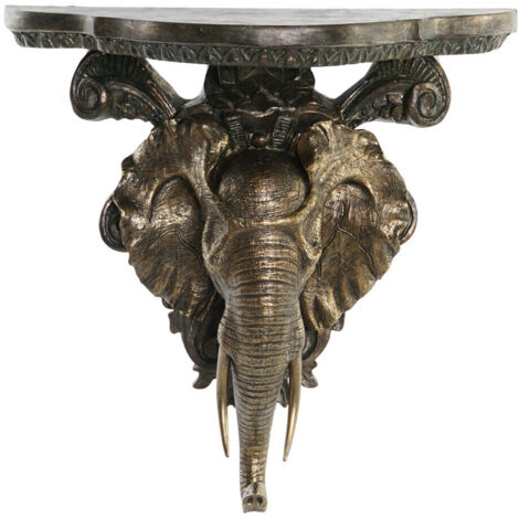 Étagère Résine 36,5X16,5X36 Éléphant Doré
