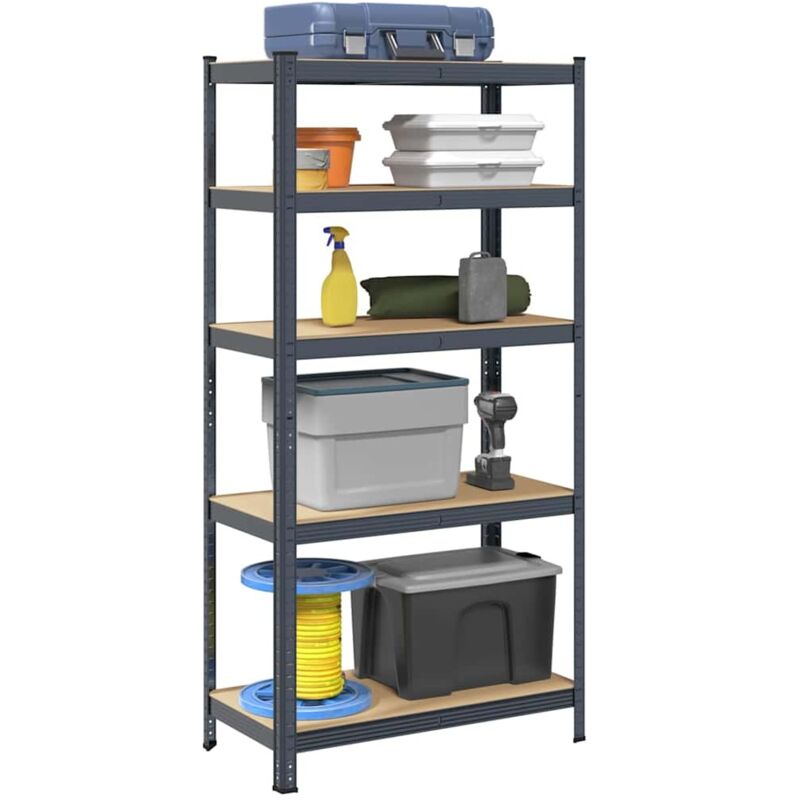 Vidaxl - tagère résistante 5 niveaux anthracite acier bois d'ingénierie