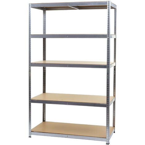 Etagère robuste HWC-E33, pour rangement,acier,charge maximale 875 kg, 5 étagères - galvanisé 200x120x60cm