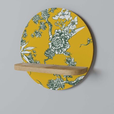 Étagère ronde CHINOISERIE JAUNE