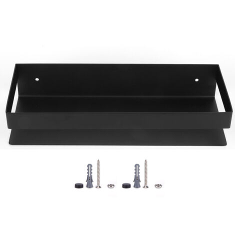Étagère Salle de Bain 30cm Noir Mat Acier Inoxydable, Rangement Cuisine et Salle de Bain
