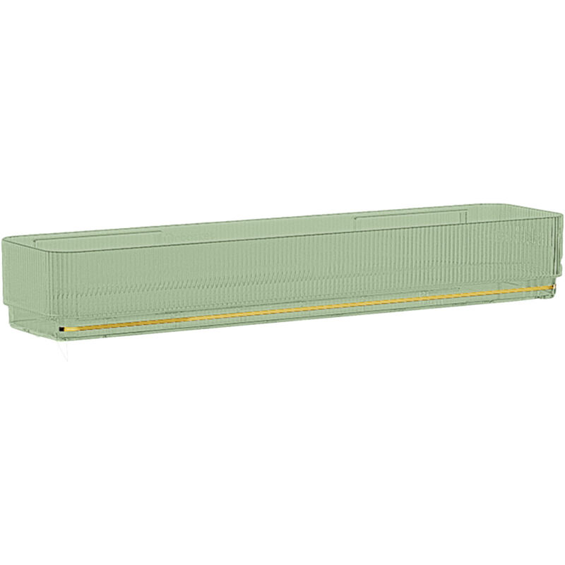 Étagère Salle de Bain Murale Portante Aluminium, Installation Sans Perçage, Organisateur pour Chambre et Cuisine, Type Simple Vert