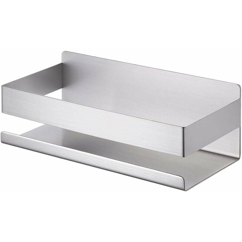 Tagère salle de bain non percée étagère douche inox SUS304 étagère murale adhésive 23CM brossé,