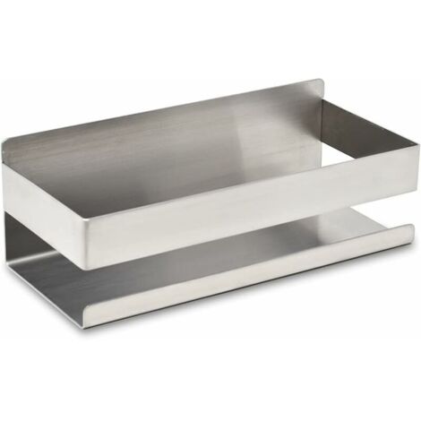 Etagere salle de bain pour shampoing et gel douche - Rangement douche Acier Inox chromé - Etagere douche sans percage - Support douche à ventouse - Porte savon douche argenté