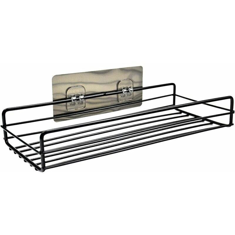 Étagère Salle de Bains Adhésive, Serviteurs de Douche sans Percage, Organisateur Rangement Douche Rectangulaire, Panier Douche Métal pour Salle de