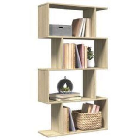 Étagère séparatrice de pièce 4 niveaux chêne sonoma 70x24x129