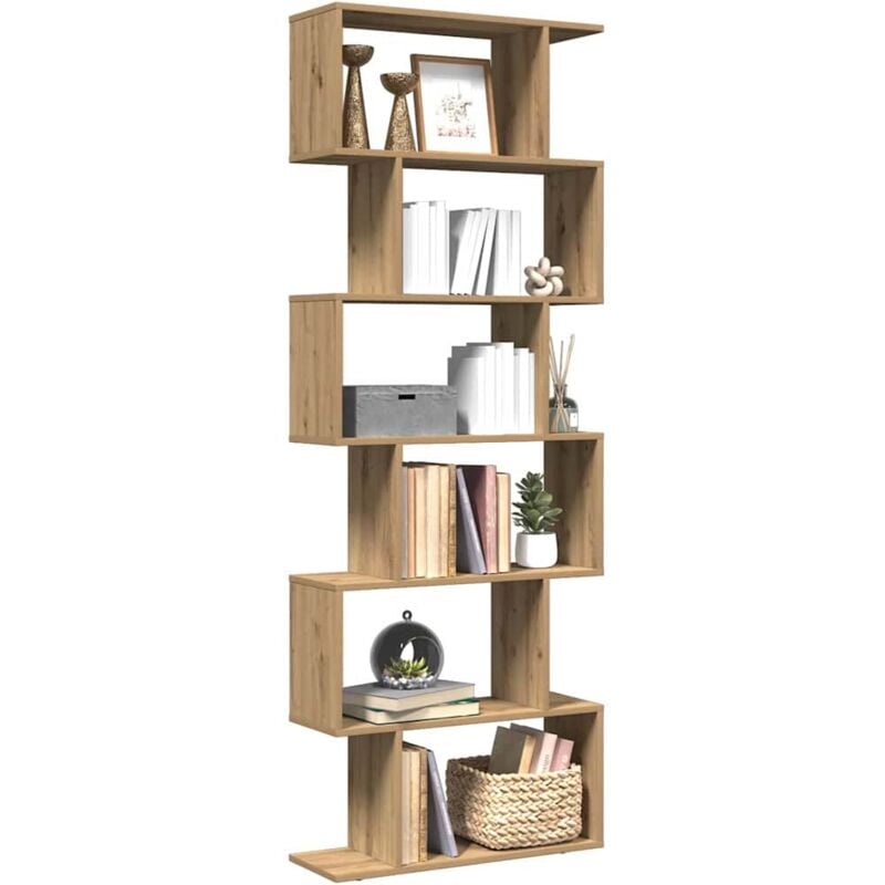 Tagère séparatrice de pièce à 6 niveaux chêne artisanal - Vidaxl