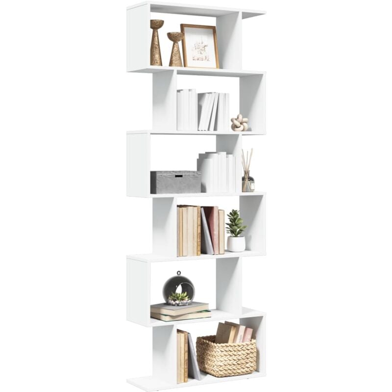 Tagère séparatrice de pièce à 6 niveaux blanc 70x24x193 cm - Vidaxl