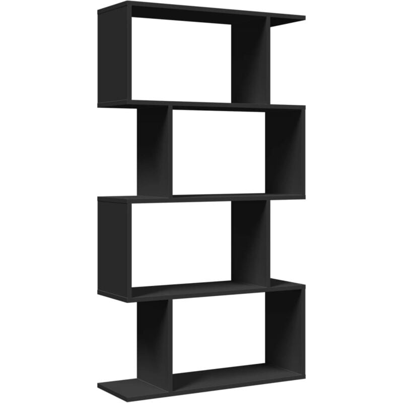 Tagère séparatrice de pièce à 4 niveaux noir 70x24x129 cm Vidaxl