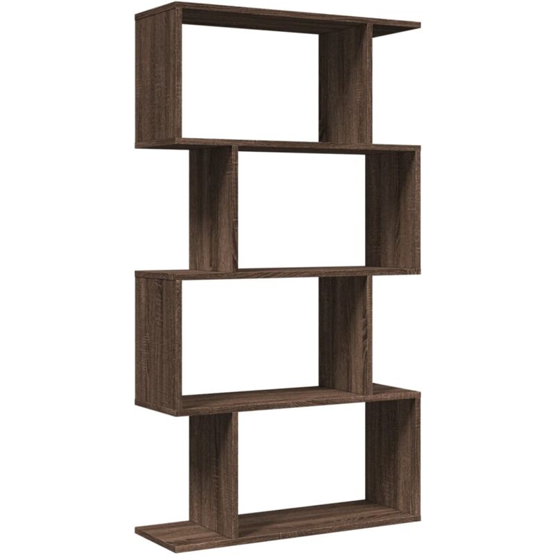 Tagère séparatrice de pièce 4 niveaux chêne marron 70x24x129cm Vidaxl
