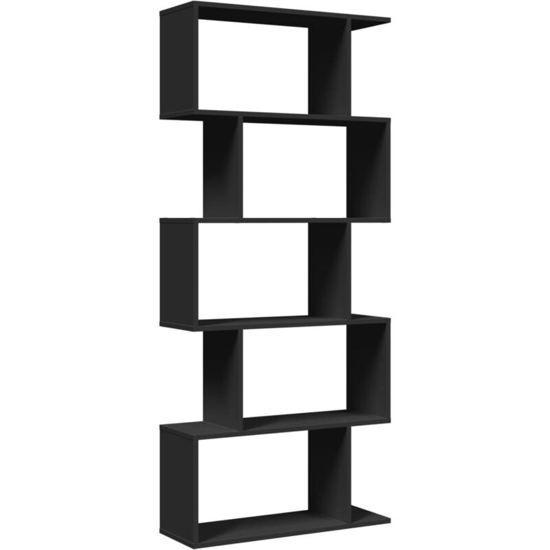 Tagère séparatrice de pièce à 5 niveaux noir 70x24x161 cm Vidaxl