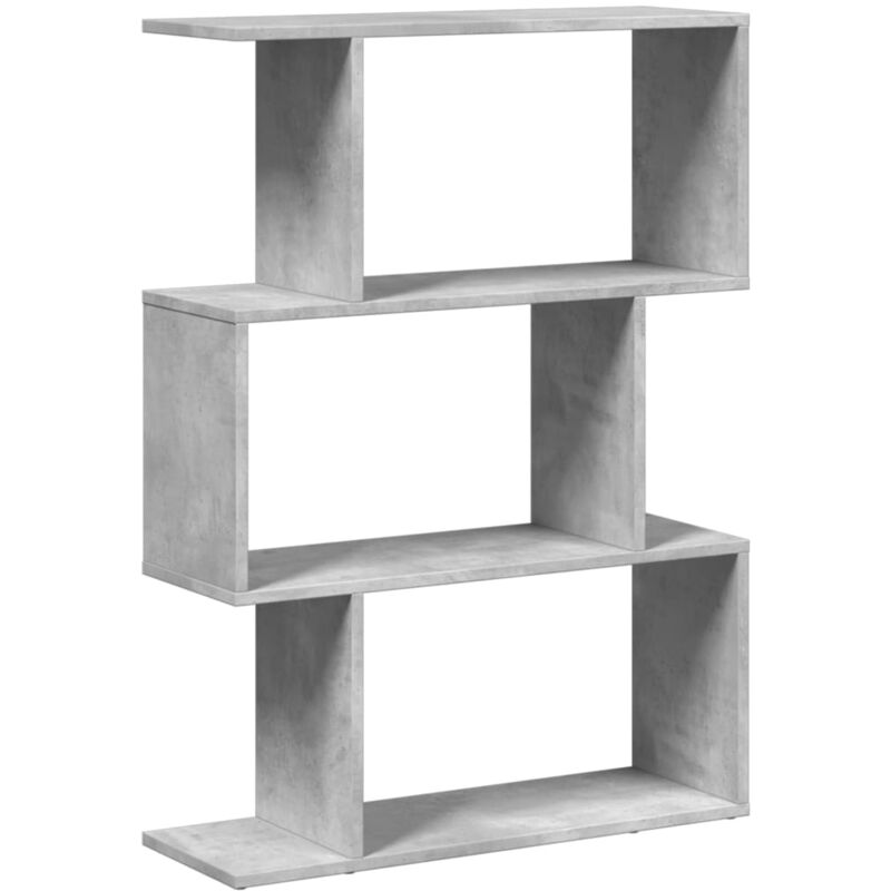 Tagère séparatrice de pièce à 3 niveaux gris béton 70x24x97 cm Vidaxl