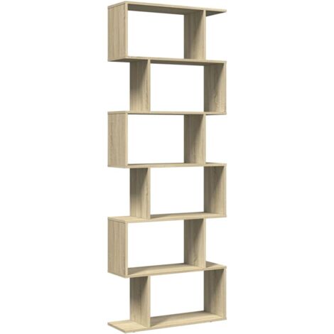 Étagère séparatrice de pièce 6 niveaux chêne sonoma 70x24x193cm