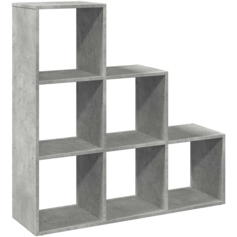 Étagère séparatrice de pièce à 3 niveaux gris béton 99x29x99 cm