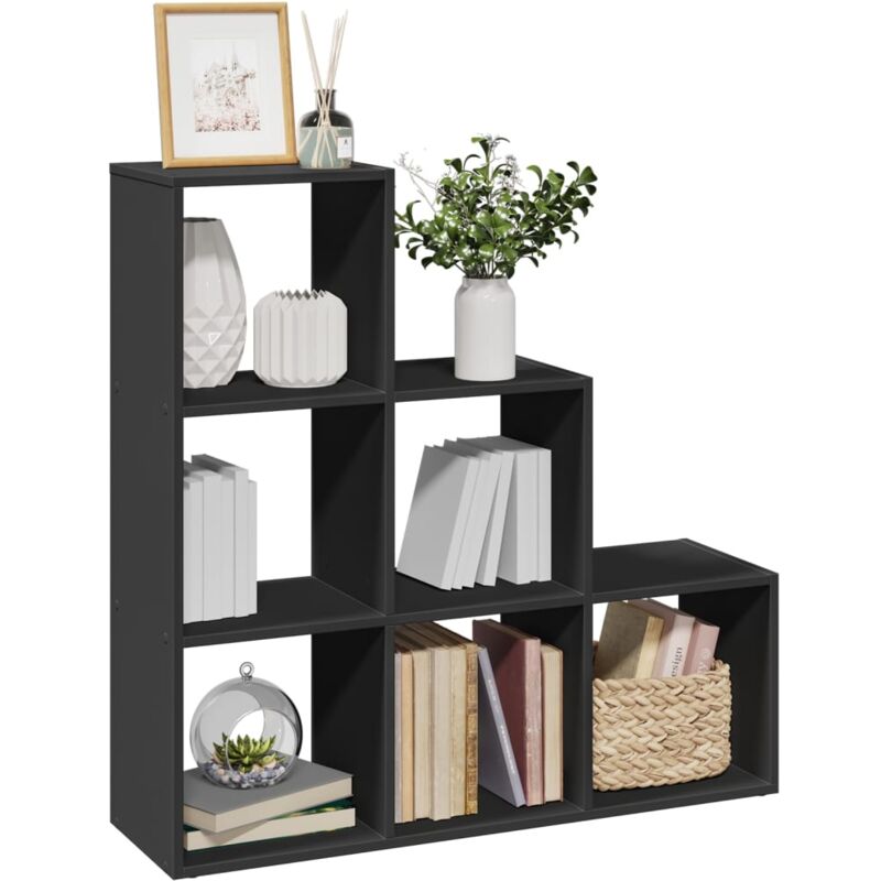 Vidaxl - tagère séparatrice de pièce à 3 niveaux noir 99x29x99 cm