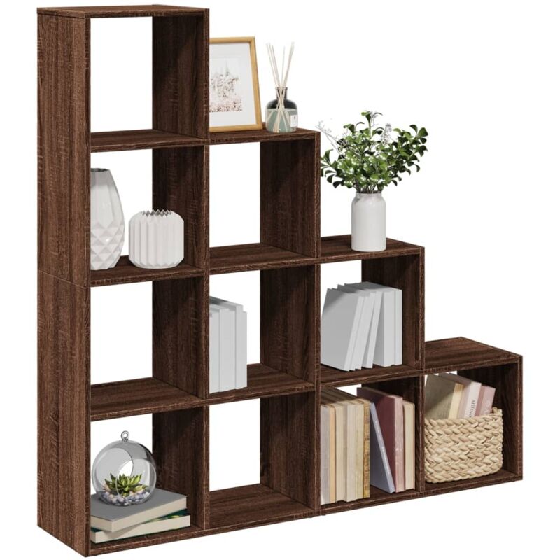 Vidaxl - tagère séparatrice de pièce 4 niveaux chêne marron