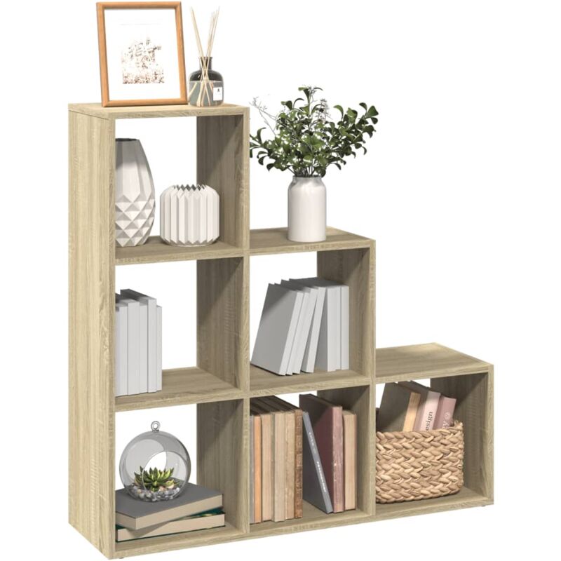 Tagère séparatrice de pièce 3 niveaux chêne sonoma 99x29x99 cm - Vidaxl