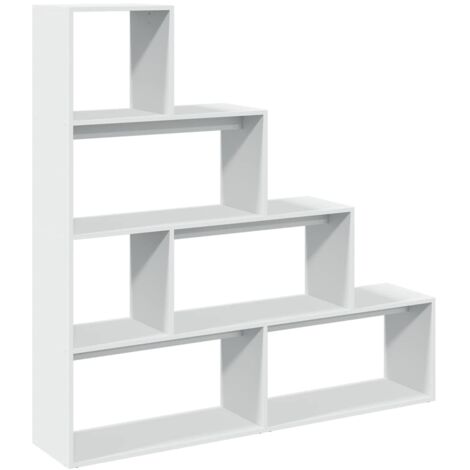 Étagère séparatrice de pièce à 4 niveaux blanc 143,5x29x143,5cm