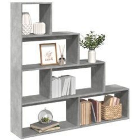 Étagère séparatrice de pièce à 4 niveaux gris béton